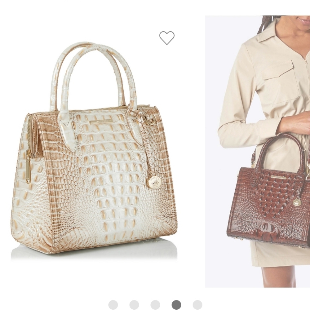 Brahmin Small Caroline Embossed Satchel- Pristine